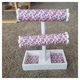 Floral Two Tier Jewelry Stand