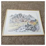 20x16in Japanese Water Color Painting