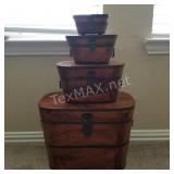 (4) Wood Chests