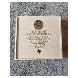 Texas Wooden Storage Box with Sliding Lid