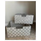 (2) Woven Storage Baskets