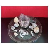 Amethyst Candle Holder and Other Stones