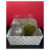 Glass Vases and  Woven Organizer