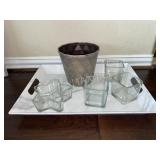 Serving Tray Glass Candle Holder And More