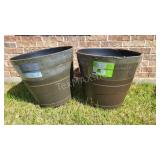 (2) Huge Plastic Planters