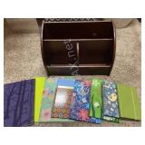 Dark Wood Desk Organizer And Journals