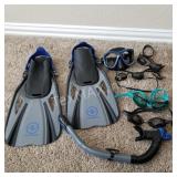 Divers Flippers and Assorted Goggles