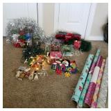 Various Christmas Decor and Wrapping Materials