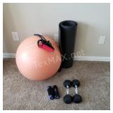 Exercise Ball, Yoga Mat and More