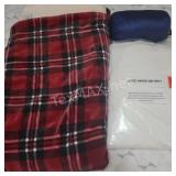 Plaid Blanket and Linnens