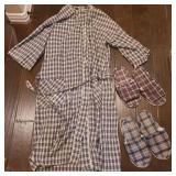 Robe and 2 Pair of Slippers