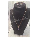 18k GP Necklace & Earrings