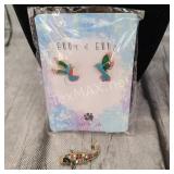 Hummingbird Earrings & Fish Pendant