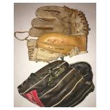 (2) Youth Left Handed Baseball Gloves