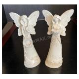 Pair of Polystone Angel Figurines