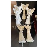 (6) Polystone Angel Figurines
