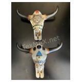 2- Small Western Cow Skulls