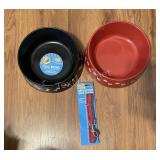 Dog Bowls & Leash