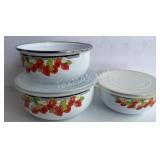 Set of 3 Vintage Enamel Nesting Mixing Bowl