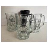(3) Glass Steins and Cup
