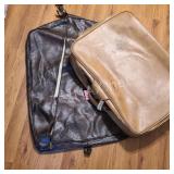 Brown and Tan Leather Vintage Luggage