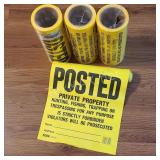 (4) Yellow Private Property Sign Rolls