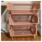 Pink Plastic Stackable Storage