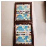 (2) 8x10 Frames w/ WWII Collectors Stamps