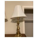 28in. Brass Tone Lamp with White Shade