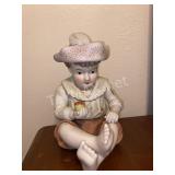 13in. Vintage Porcelain Little Boy Figurine with