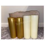 (12) Gold & White Candles
