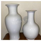 (2) Large White Vases