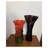 (2) Glass Flower Vases