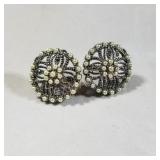 Sterling Silver and Faux Pearl Earrings