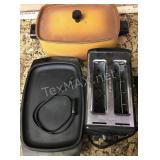 (1) Colking Pan (1) Toaster (1) Electric Grill