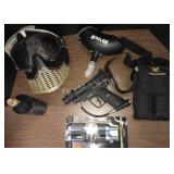 (1) Black Bag Pack With (1) Paintball Gun And