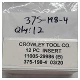 (12) Crowley Tool Carbide Cutting Insert