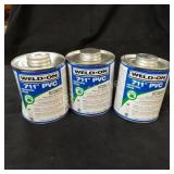 (3) Weld On PVC Glue - Gray