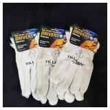 3prs of Tillman Drivers Gloves Sz M