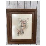 Deer Framed Print 15.5x18.5in.