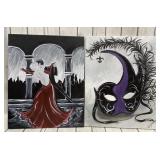 (2) 16x20in. Masquerade and Dancing Couple