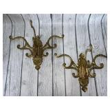 (2) Gold Wall Swing Arm Hooks