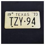 1973 Texas License Plate TZY-94