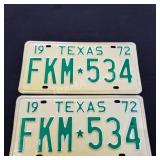 1972 Texas License Plates - FKM 534