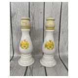 (2) Milk Glass Candle Stick Holders