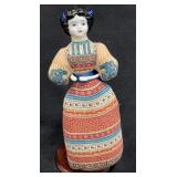 Vintage Porcelain Heirloom Pin Doll W/Stand