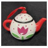 Mary Engelbreit Vintage Tulips Teapot Ornament