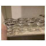 (12) Fostoria Platinum Trim Champagne Glasses