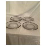 (8)Fostoria Platinum Trim Sandwich Plates