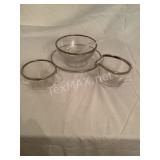 Fostoria Platinum Trim Sugar, Creamer & Bowl